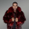 Burgundy Jacket in Fox Fur (3)