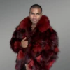 Burgundy Jacket in Fox Fur (4)