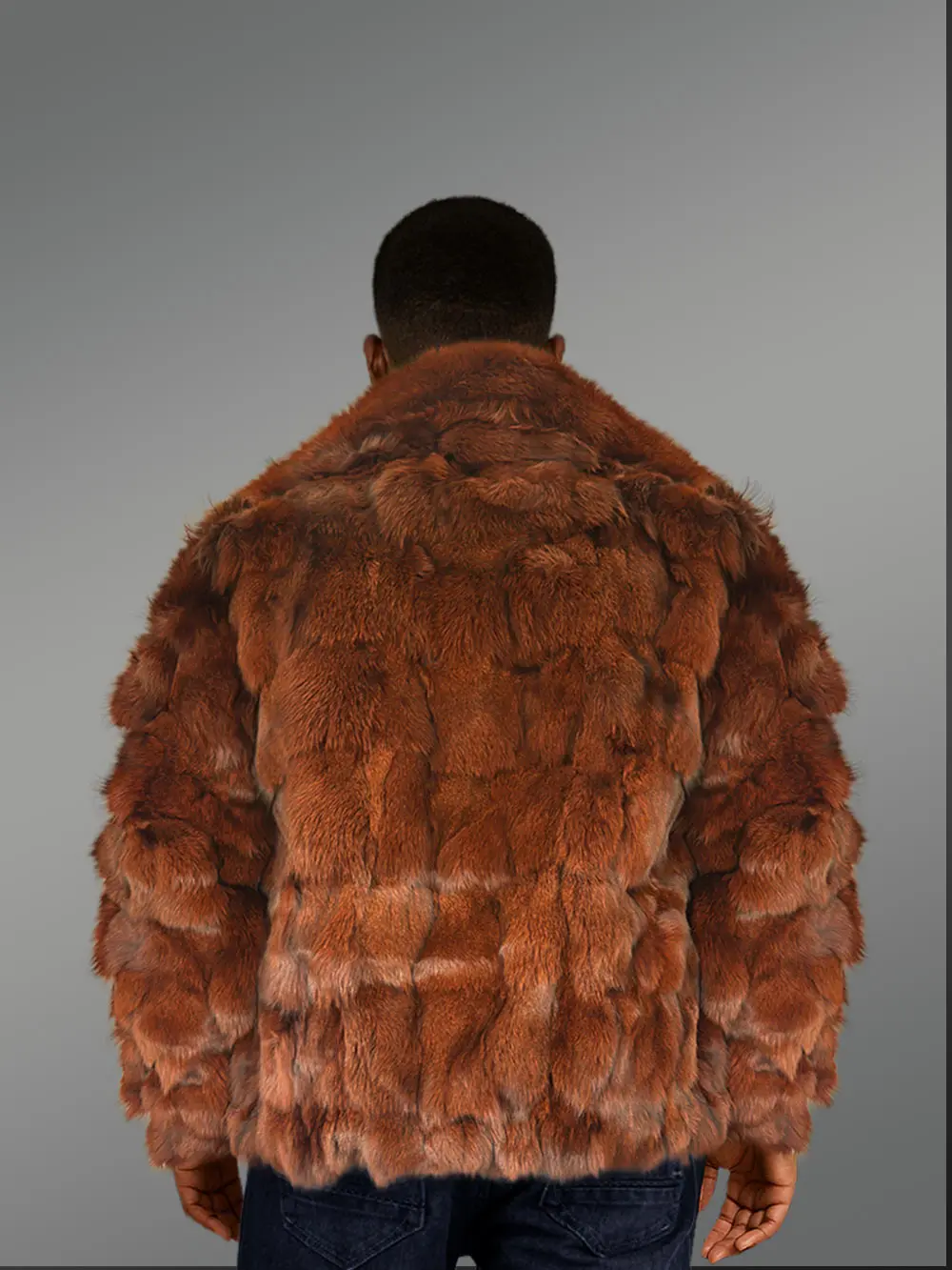Mens Coffee Brown Fox Fur (1)