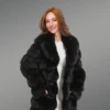 long coat in fox fur for women