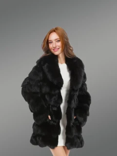 long coat in fox fur for women