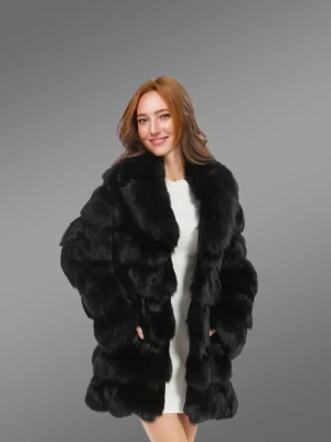 long coat in fox fur for women
