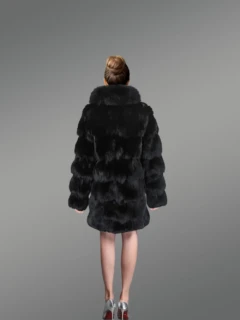 long coat in fox fur for women