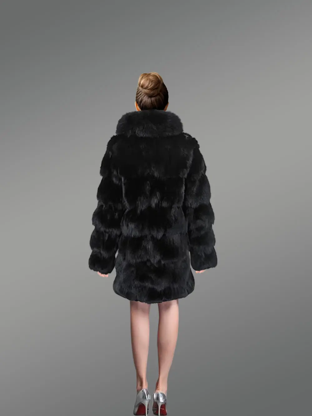 long coat in fox fur for women