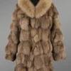 Real fox fur coat for women