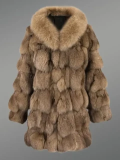 Real fox fur coat for women