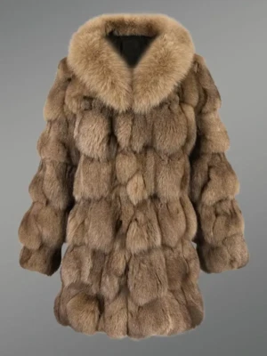 Real fox fur coat for women