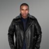 Jacket with Removable Shearling Collar