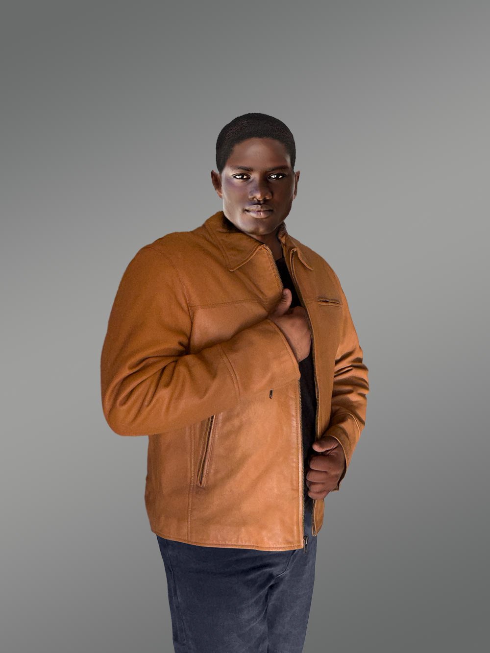 Leather Dean Jacket in a Classy Dapper Style - Image 8