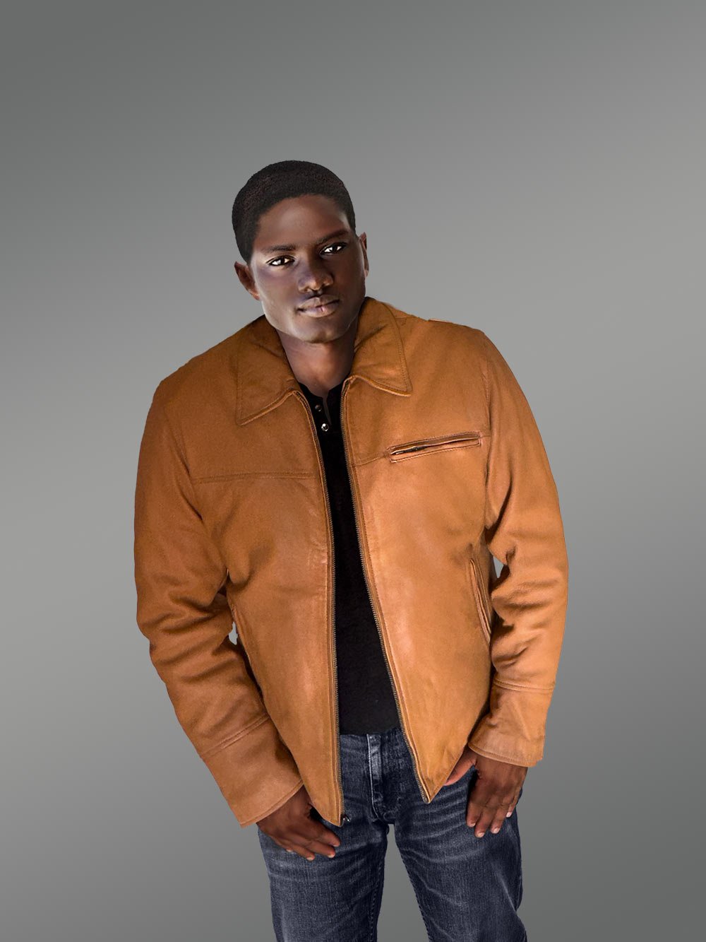 Leather Dean Jacket in a Classy Dapper Style - Image 6