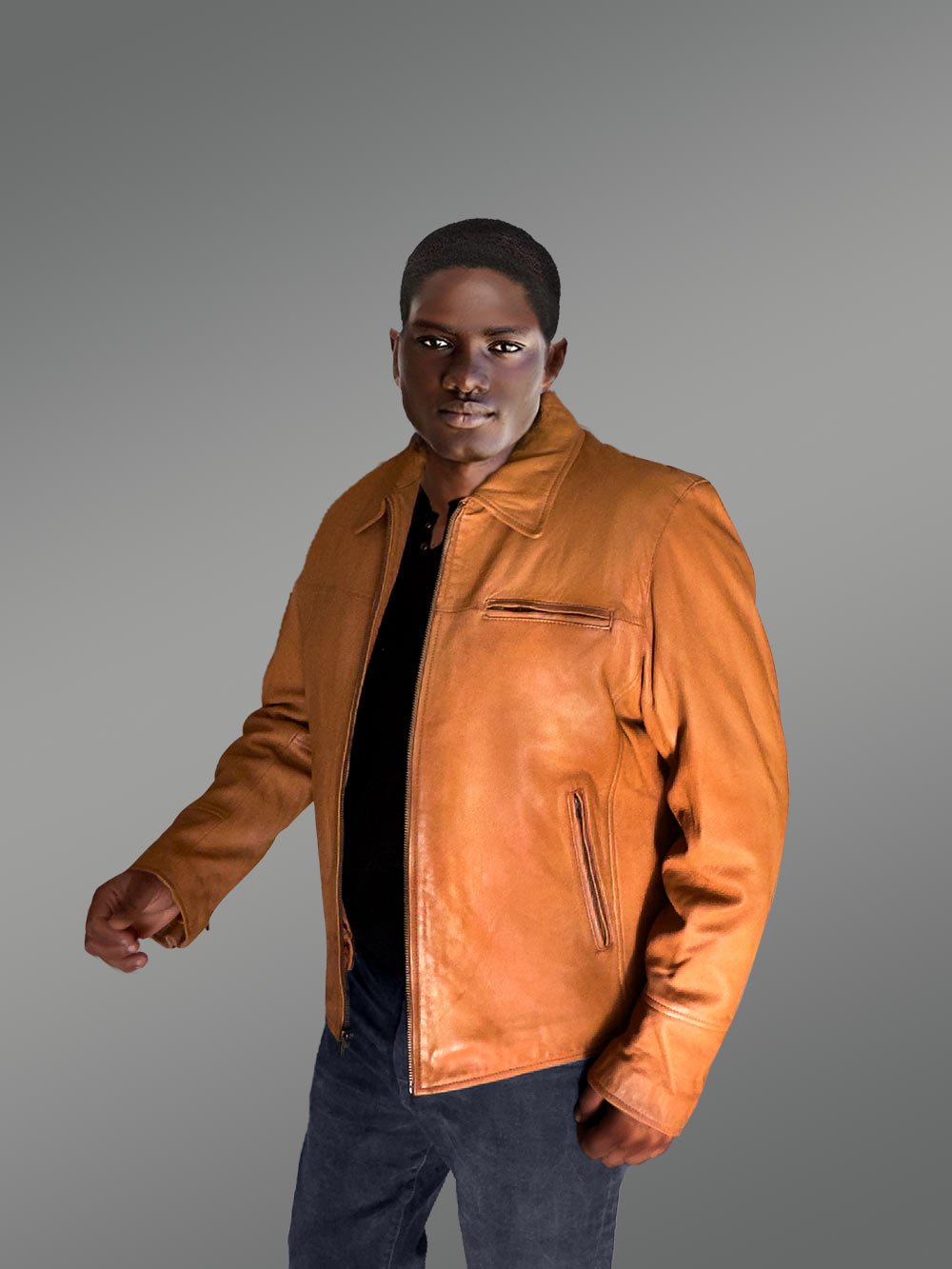 Leather Dean Jacket in a Classy Dapper Style - Image 5
