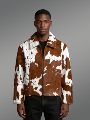 Mens Natural Pony Jacket in Brown
