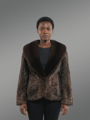 Women’s Persian Lamb Blazer with Mink Collar